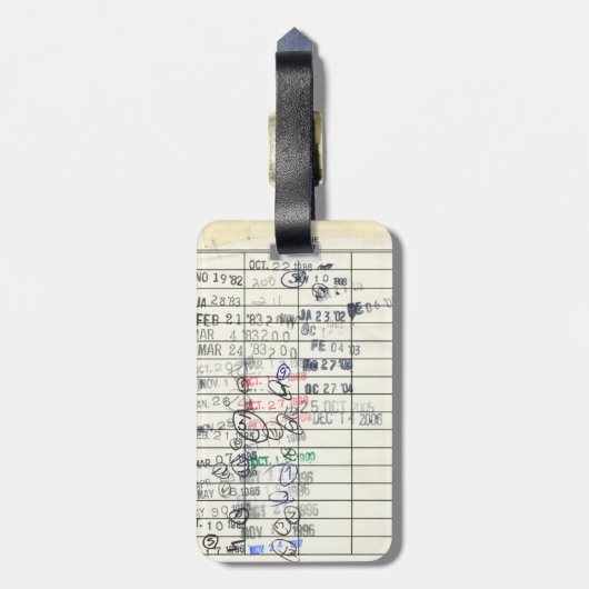 Herinneringsformulier  papier vervaldatum biblioth bagagelabel (Achterkant verticaal)