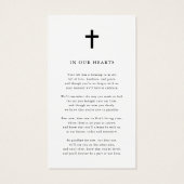 Herinneringsfoto rouwkaart bidprentje bidkaartje visitekaartje (Achterkant)