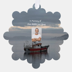 Herinneringsgeschenk Vissersboot Visser Ornament Kaart
