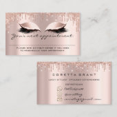 Herinneringsherinnering Roos Blush Glitter Lashes Visitekaartje (Voorkant / Achterkant)