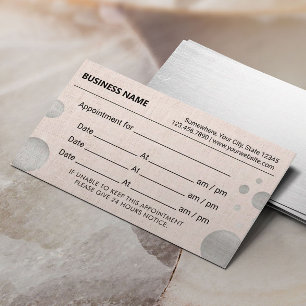 Herinneringsherinnering Silver Stippen Blush Pink Afsprakenkaartje