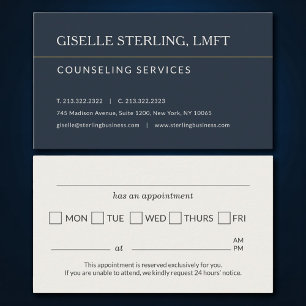 Herinneringskaart Afspraak Kantoor Counseling Serv Visitekaartje