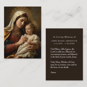 Herinneringskaart Maagd Maria Kindje Jezus Visitekaartje