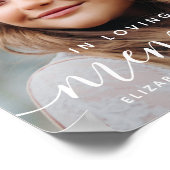 Herinneringsmodern elegant foto In Loving Memory Poster (Hoek)
