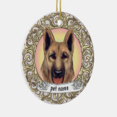 Herinneringsornament voor Duitse herder met liefde Keramisch Ornament (Rechts)