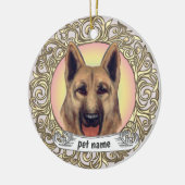 Herinneringsornament voor Duitse herder met liefde Keramisch Ornament (Links)