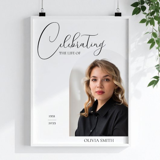 Herinneringsviering Foto Minimalistisch Script Geh Poster