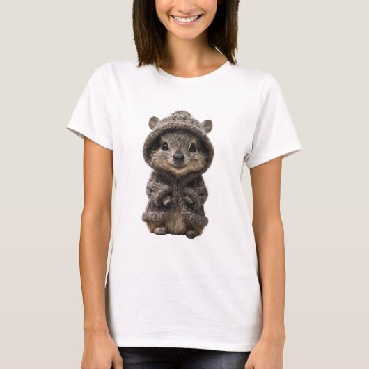 Hérisson adorable dans un sweat à capuche en trico (Devant)