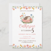 Hérisson Anniversaire Cute Animal Invitation (Devant)