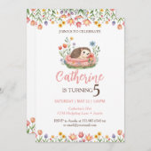 Hérisson Anniversaire Cute Animal Invitation (Devant / Derrière)