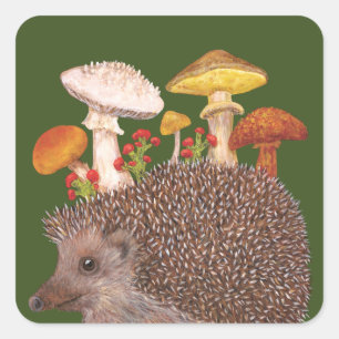 Hérisson avec autocollants pour champignons