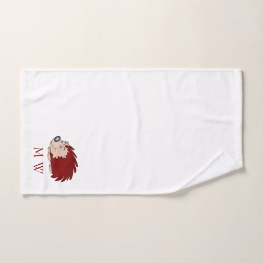 Hérisson Conception Monogrammé (Serviette à main)