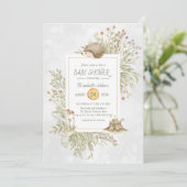 Hérisson de Woodland | Invitation au Baby shower f (Debout devant)