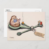 Hérisson Demi-Heures De Carte Postale Agréable (Devant / Derrière)