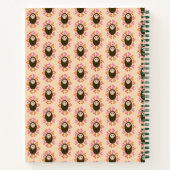 Hérisson dormant et Carnet spiral aux fleurs (Dos)
