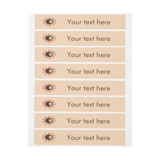 Hérisson dormant et fleurs Étiquettes personnalisé (Feuille)