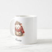 Hérisson Endormi dans une Écharpe Douillette Mug a (Devant gauche)