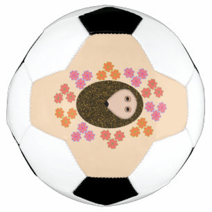Hérisson et balle de soccer à fleurs
