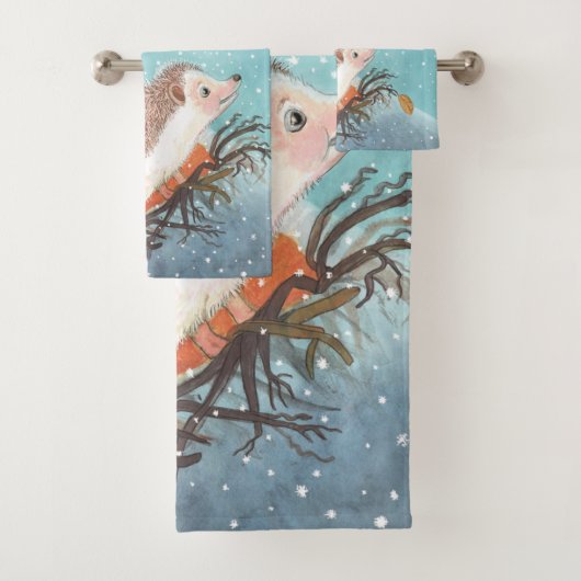 Hérisson et premiers flocons de neige (En situation)