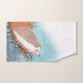 Hérisson et premiers flocons de neige (Serviette à main)