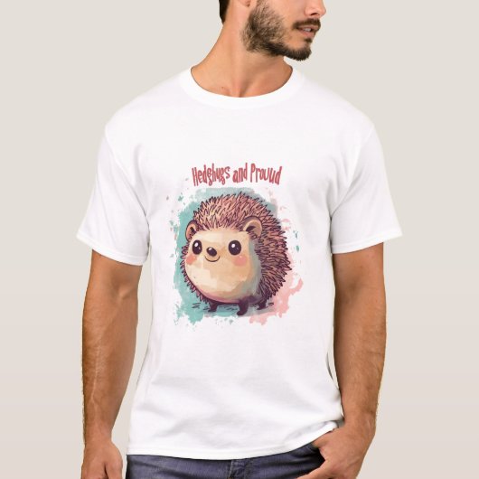 Hérisson et t-shirt Fiers Design - Hérisson mignon (Devant)
