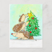 Hérisson Joyeux Noël carte postale de N. Janes (Devant)