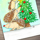 Hérisson Joyeux Noël carte postale de N. Janes