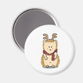 Hérisson mignon avec Reindeer Hair band Magnet (Recto/Verso)