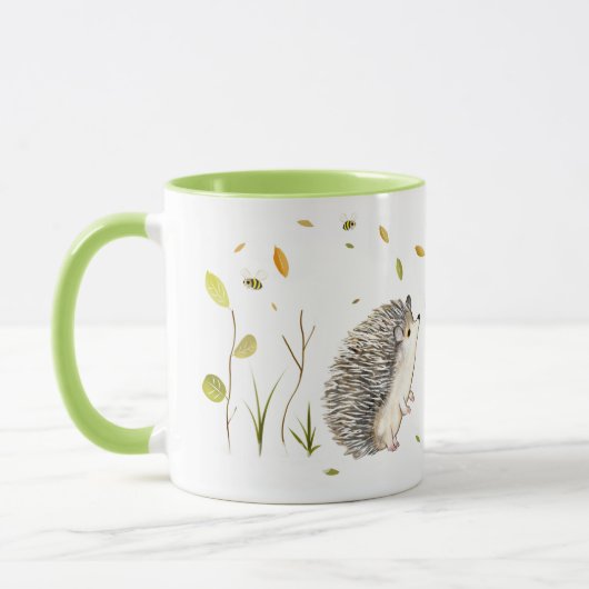 Hérisson personnalisé tasse à deux tons (Gauche)