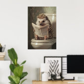 Hérisson sur impression de toilette, Art AI drôle (Bureau à domicile)