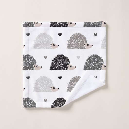 Hérissons et coeurs (Gant de toilette)