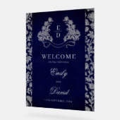 Heritage Crest Monogram Wedding Welcome Acryl Bord (Hoek)