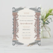 Heritage | Neoclassical Greco-Roman Wedding Kaart (Staand voorkant)