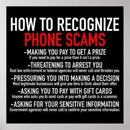 Herken telefoon oplichting - Scam Prevention List Poster