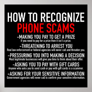 Herken telefoon oplichting - Scam Prevention List Poster