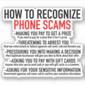 Herken telefoon oplichting - Scam Prevention List Sticker (Voorkant)