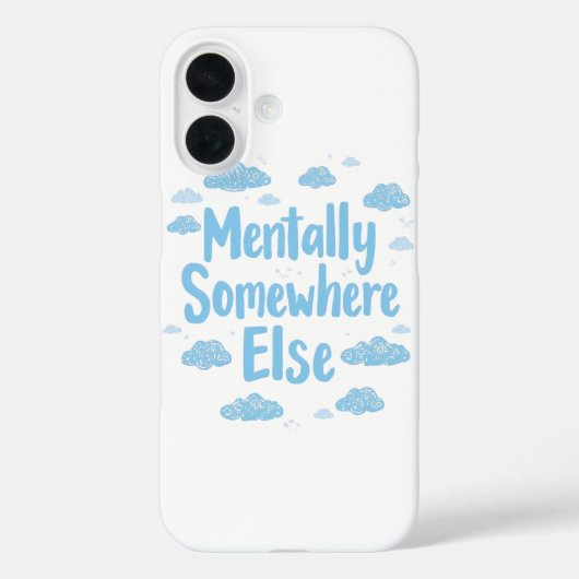 Herkenbaar "Mentaal ergens anders" met wolken Case-Mate iPhone Case (Achterkant)