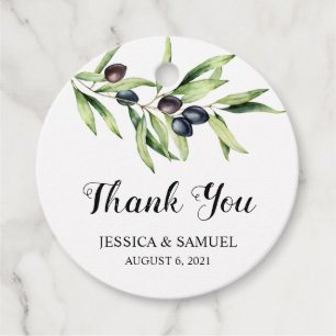 herkleur Olive Branch bruiloft Dank u Bedankjes Labels