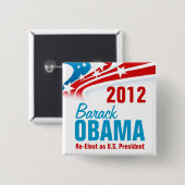 Herkozen Barack Obama Vierkante Button 5,1 Cm (Voorkant /achterkant)