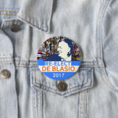 Herkozen Bill de Blasio 2017 Ronde Button 7,6 Cm (In situ)