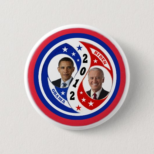 Herkozen Obama Biden 2012 Ronde Button 5,7 Cm (Voorkant)