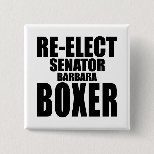 Herkozen senator Barbara Boxer Vierkante Button 5,1 Cm (Voorkant)