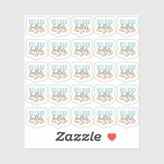 Herladen kogels Ammo Pistool schieten Range Planne Sticker (Vel)