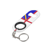 Herm-vlag Mini Flessenopener (Achterkant Gekanteld)