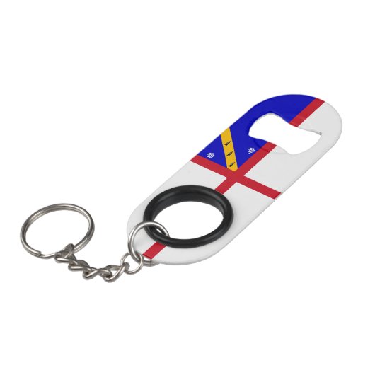 Herm-vlag Mini Flessenopener (Voorkant Gekanteld)