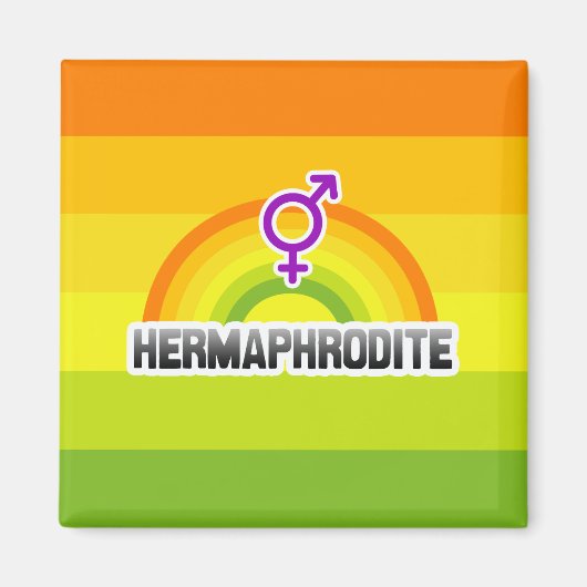 HERMAFRODIET REGENBOOG MAGNEET (Voorkant)