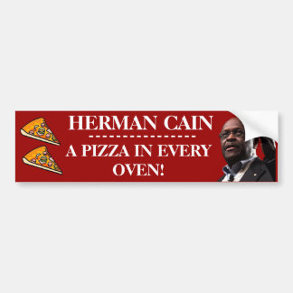 Herman Cain: Een pizza op elke Oven-Rode achtergro Bumpersticker