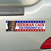 Herman Cain For President 2012 Bumpersticker (Op auto)