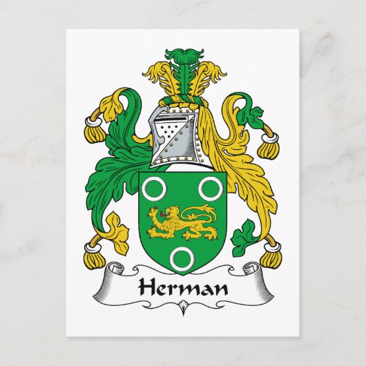 Herman Family Crest Briefkaart (Voorkant)