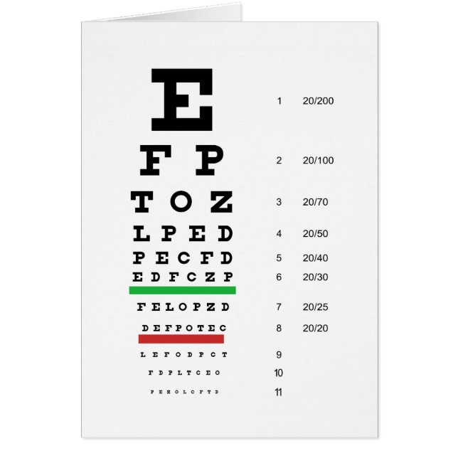 Herman Snellen Eye Chart voor schatting van gezich (Voorkant)